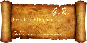 Grosits Rikarda névjegykártya